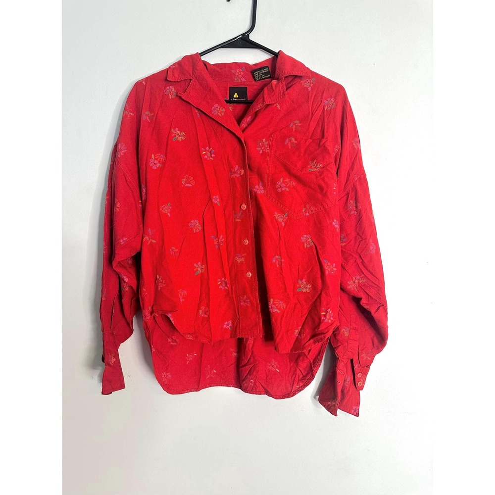 Vintage Liz Sport Red Long Sleeve Button Up